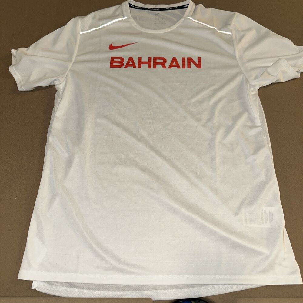 Nike Dri-Fit Bahrain Olympic Running Shirt White Mens Size Medium CT0804-100